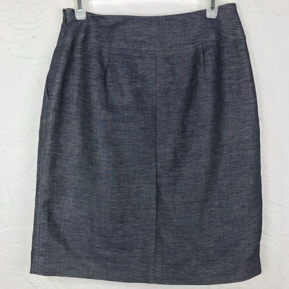 Halogen navy blue linen blend pencil skirt-Sz 4 - Picture 2 of 7
